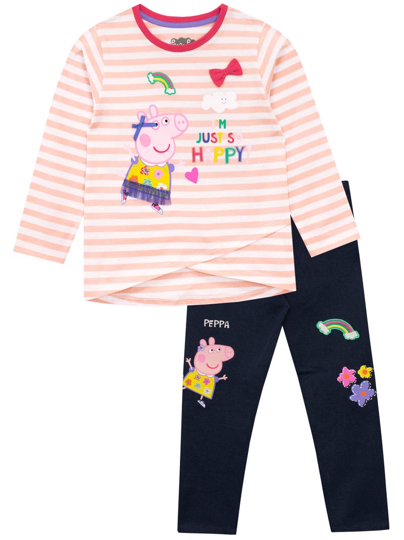 Peppa Pig Girls' Peppa T-shirt and Leggings Size 5 - Image 1